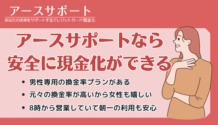 アースサポートは男性が特にお得な現金化業者