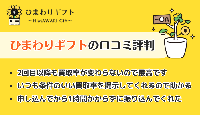 ひまわりギフトの口コミ評判