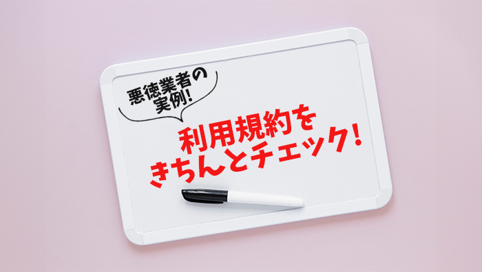 悪徳業者の実例！利用規約をきちんとチェック！