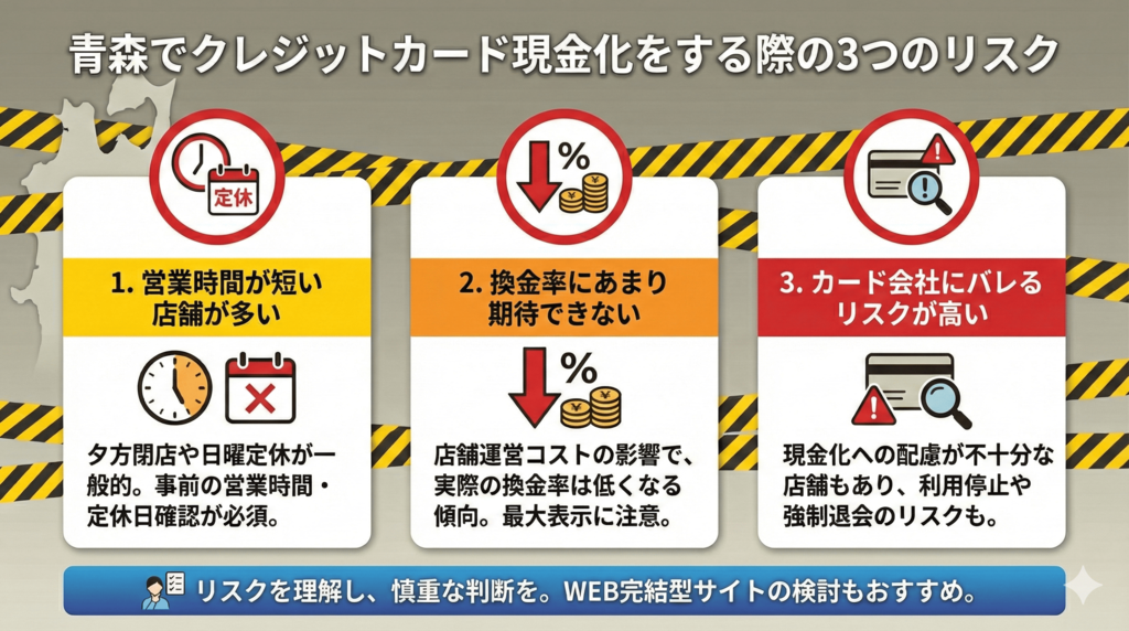 青森県でクレジットカード現金化をするときのリスクや注意点は？