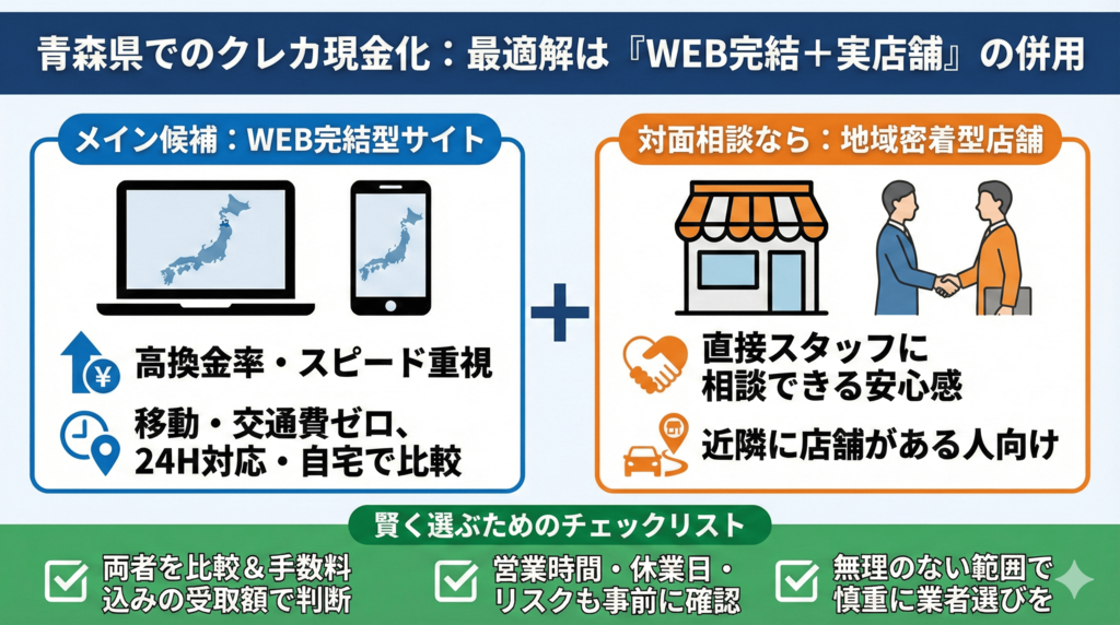 まとめ：青森県でクレジットカード現金化をするならどう選ぶべき？
