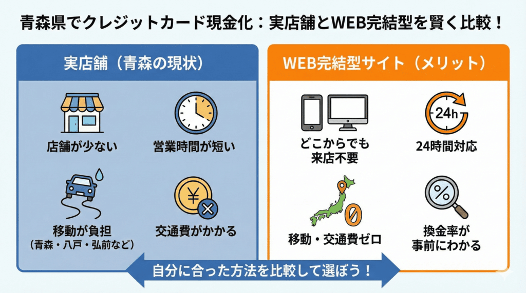 青森県でクレジットカード現金化をするならWEB完結型のサイトも使うべき？